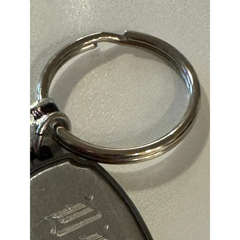 Vintage Genuine‎ Pewter DRL Monogram Keychain Key Ring